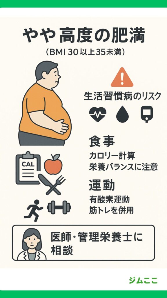 「肥満（2度）」（BMI 30以上35未満）
